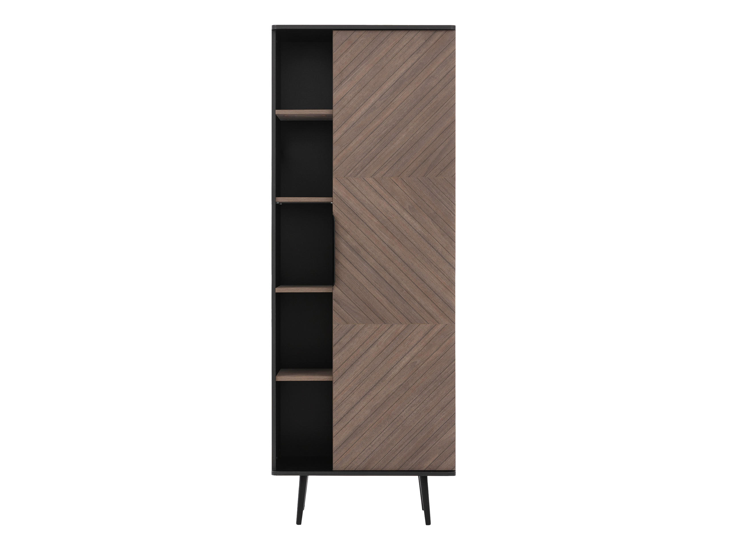 STANDREGAL Pinelli R1D PE03 - Schwarz/Braun, Holzwerkstoff/Metall (70/190/41cm) - MIRJAN24