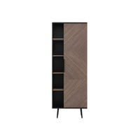 STANDREGAL Pinelli R1D PE03 - Schwarz/Braun, Holzwerkstoff/Metall (70/190/41cm) - MIRJAN24