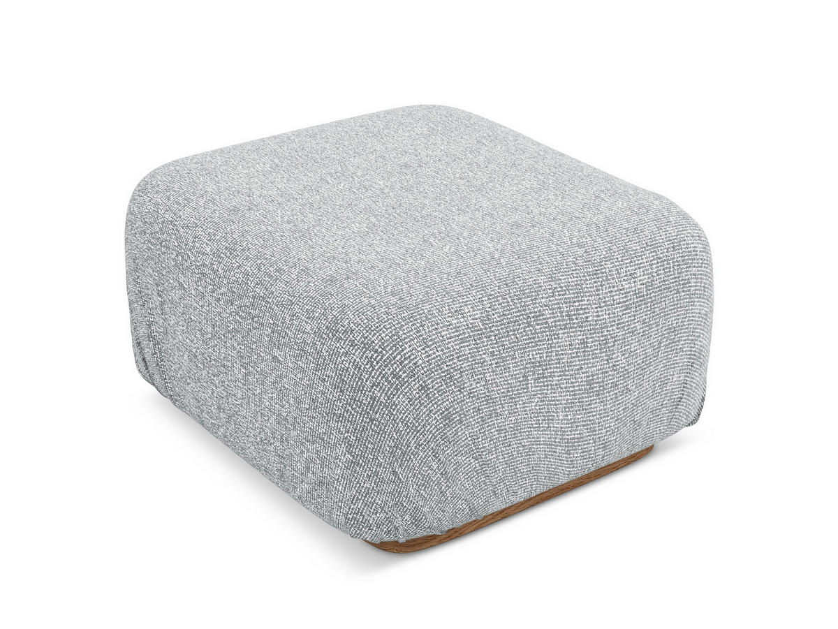 POUF Strukturstoff Stoff Grau - Silberfarben/Braun, Holz/Textil (83/95/41cm) - Makamii