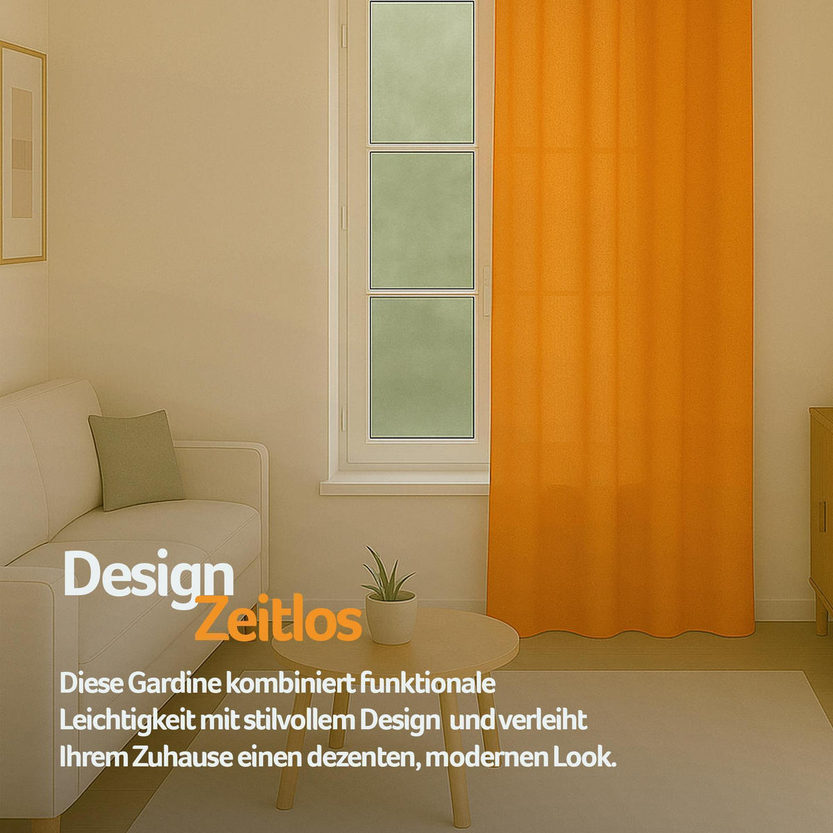 FERTIGVORHANG blickdicht 140x145 cm Universalband Orange - Orange, Textil (140/145cm) - Bestlivings