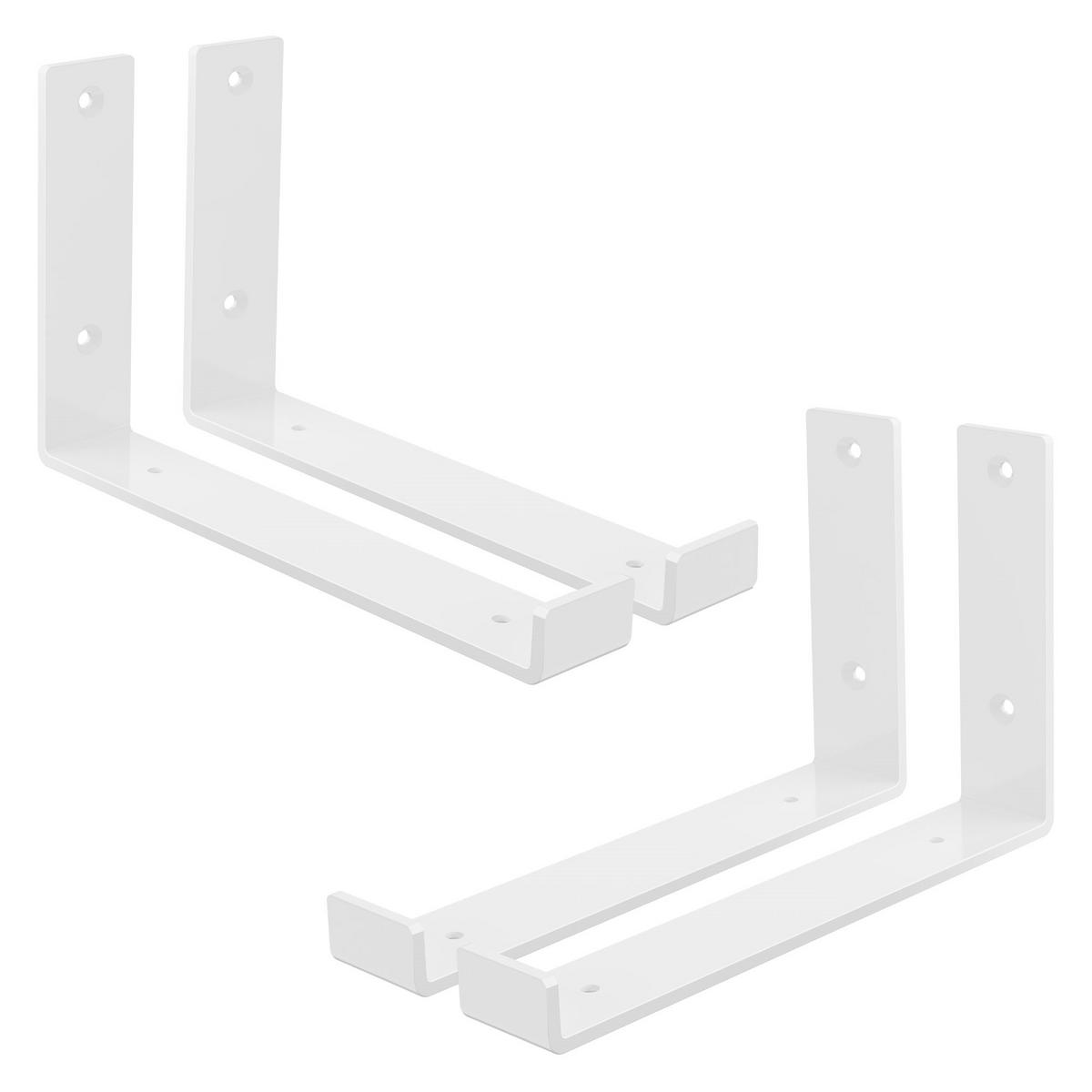 REGALHALTERUNG 2er Set - Weiß, Metall (14/4/25cm) - ML-DESIGN