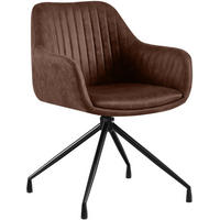 ESSZIMMERSTUHL Lederlook Dunkelbraun - Dunkelbraun/Schwarz, Textil/Metall (58/81/58cm) - CLP