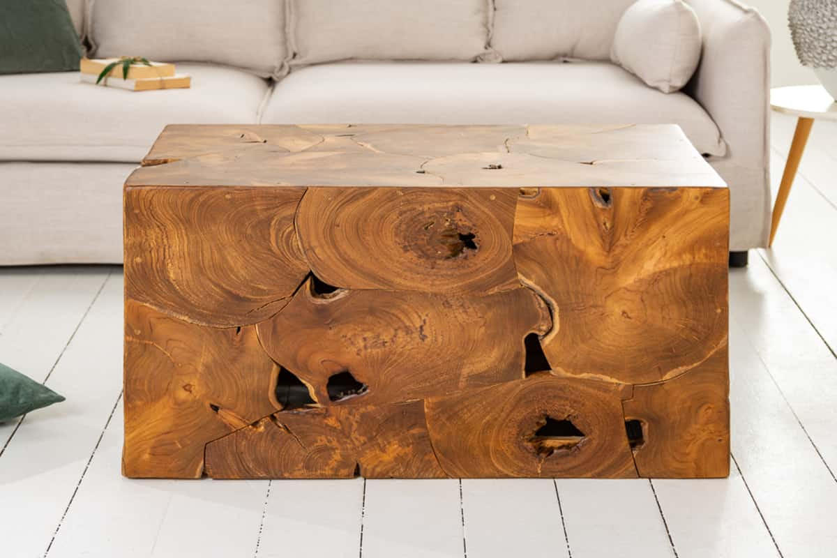 COUCHTISCH SQUARE Teakholz quadratisch Natur 90cm - Braun, Holz (60/90/50cm) - riess-ambiente