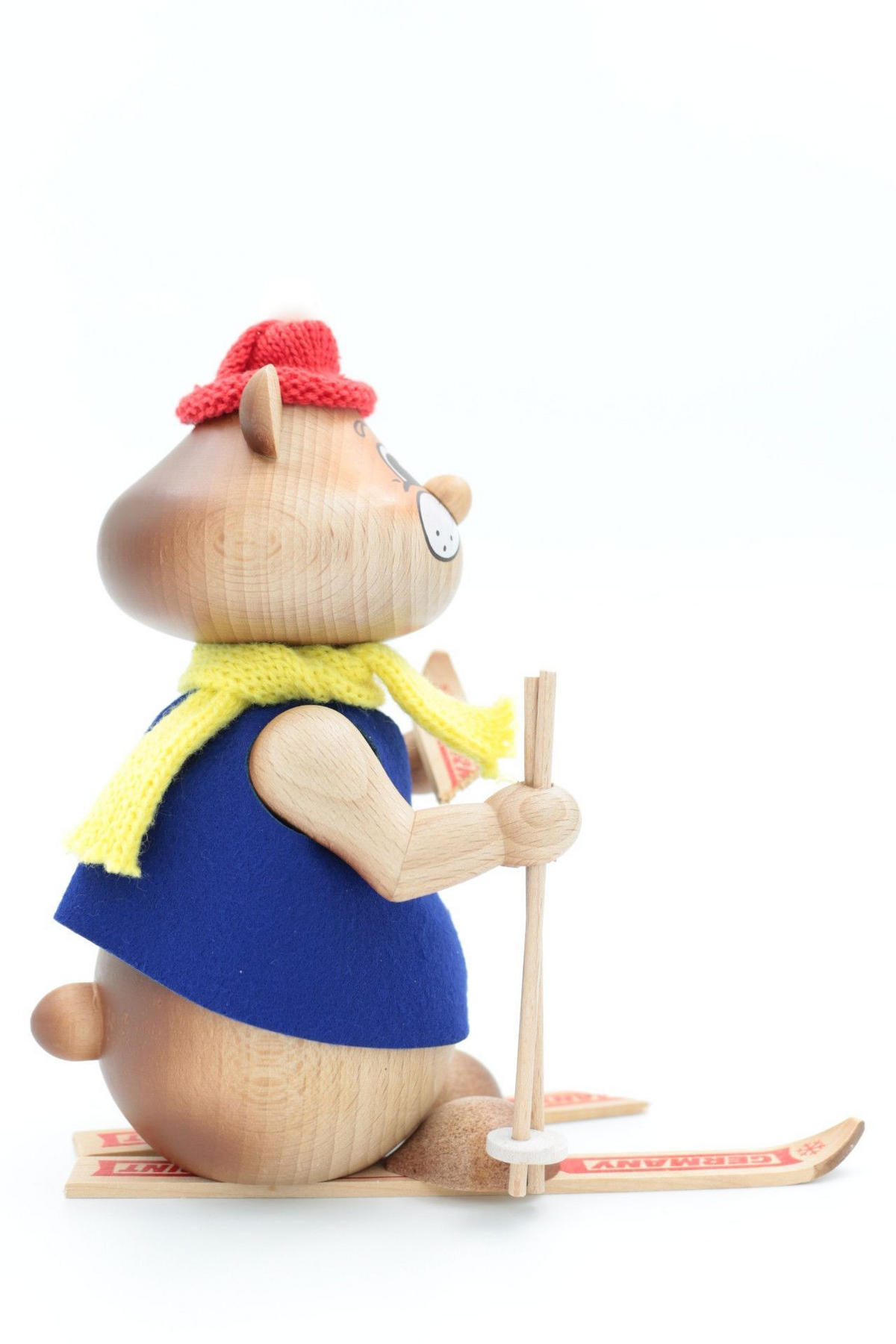 RAUCHFIGUR Hamster Skiunfall 18 cm - Multicolor, Holz (12/18/0.1cm)