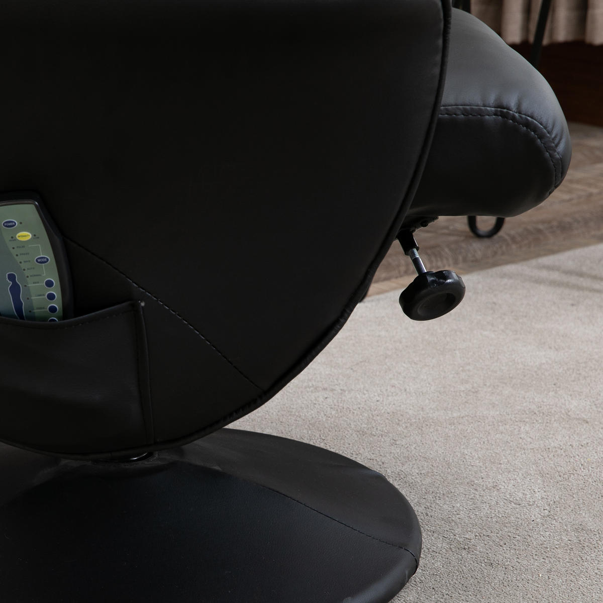 RELAXSESSEL Massagesessel mit Liegefunktion Fußhocker Stauraum TV-Sessel Schwarz - Schwarz, Kunststoff/Metall (81/105/76cm) - HOMCOM