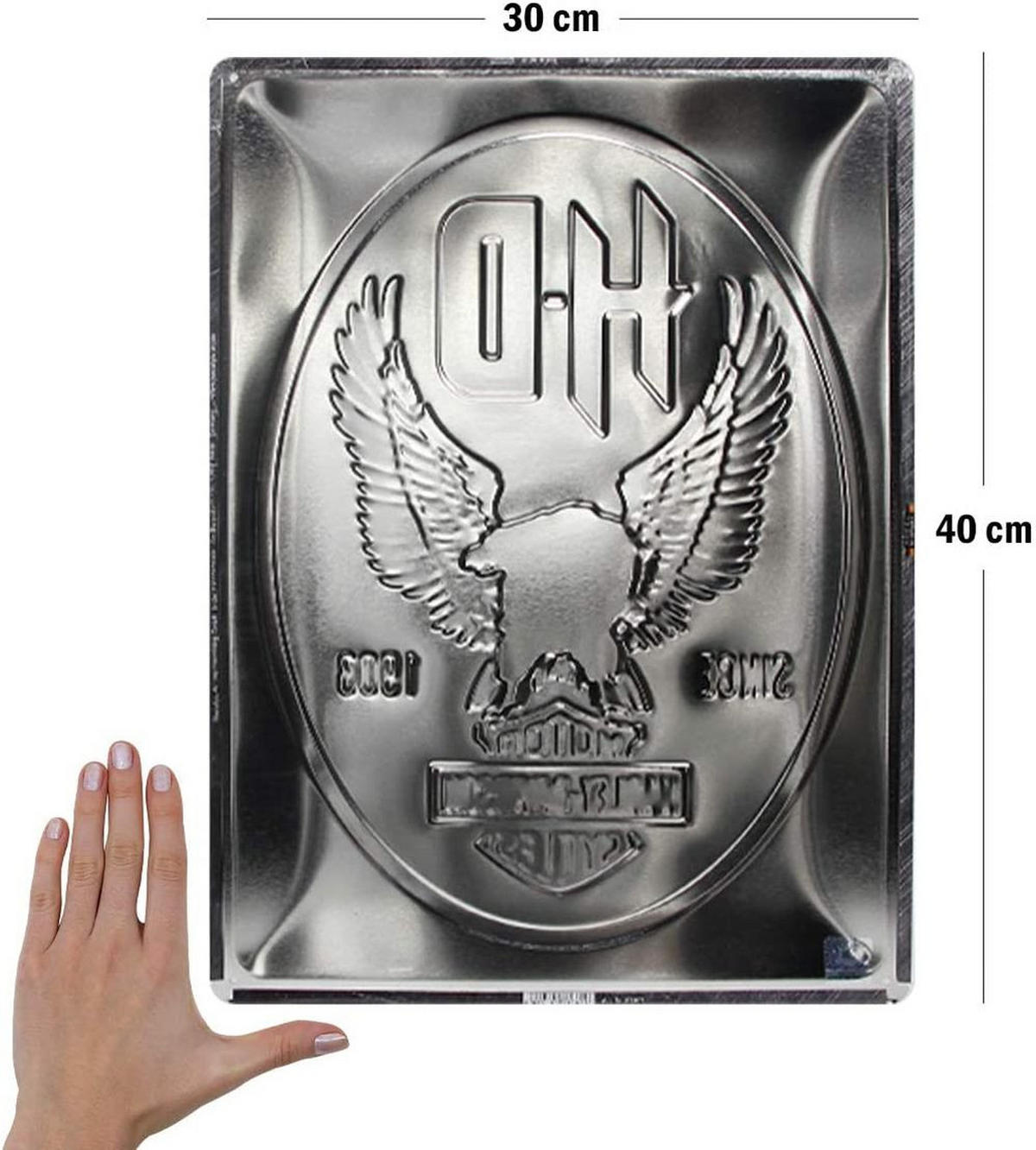 BLECHSCHILD 30/40 cm Harley-Davidson Metal Eagle - Multicolor, Metall (30/40/0.2cm) - Nostalgic-Art