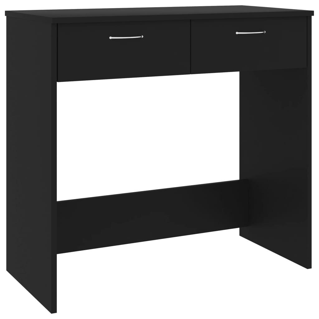 SCHREIBTISCH mit 2 Schubladen 80/40/75 cm aus Holzwerkstoff Schwarz - Schwarz, Holz (40/80/75cm) - vidaXL