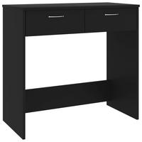SCHREIBTISCH mit 2 Schubladen 80/40/75 cm aus Holzwerkstoff Schwarz - Schwarz, Holz (40/80/75cm) - vidaXL