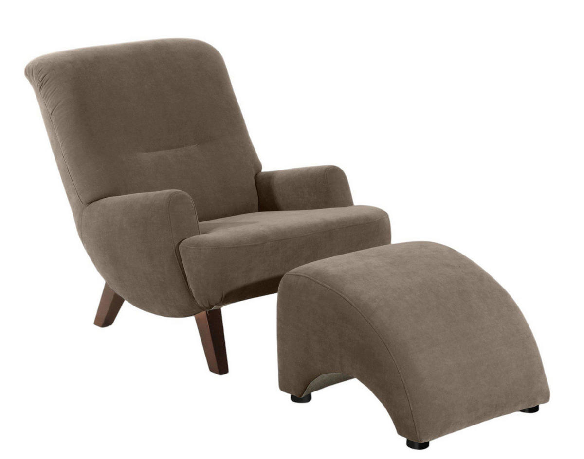 SESSEL Kajsa 71x80x101 Bezug Veloursstoff Buche nussbaum/sahara - Nussbaumfarben/Sahara, Kunststoff (101/80/71cm) - 58aufmkessel