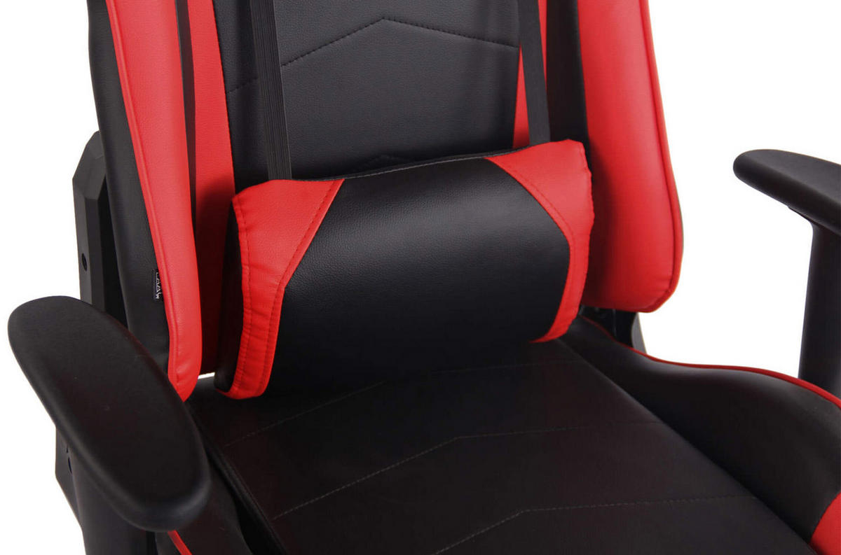 BÜROSTUHL Mirage, Kunstleder Schwarz/Rot - Rot, Kunststoff/Textil (65/138/50cm) - TPFLiving