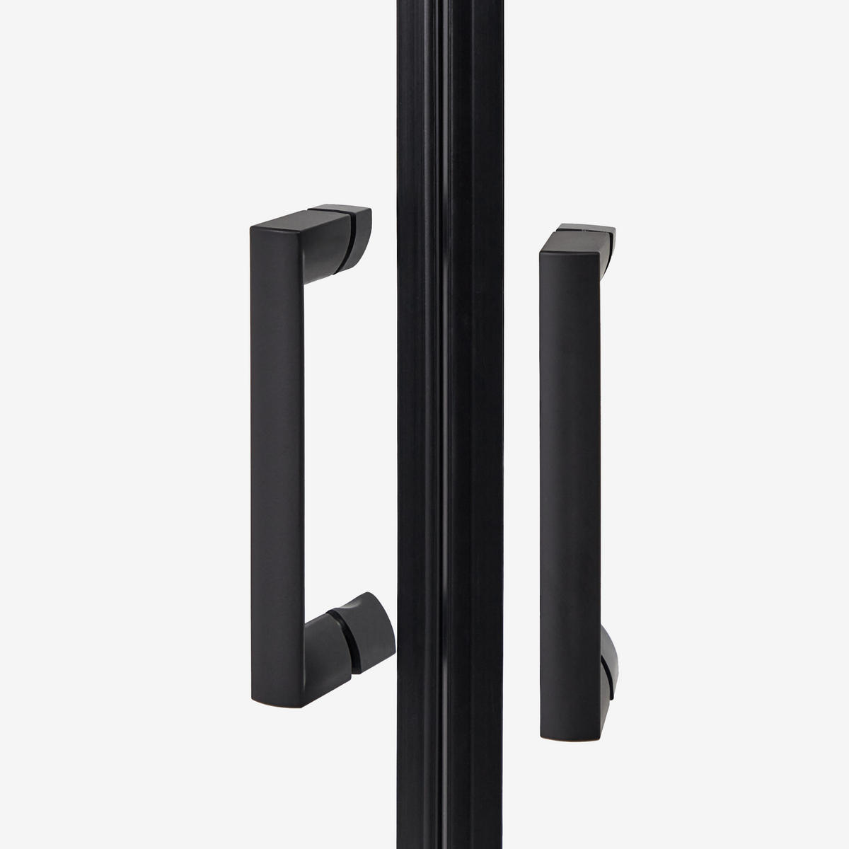 SPRCHOVÝ KOUT 80/80/185 cm Černý Jukatan - černá/průhledná, sklo (80/80/185cm) - Beliani
