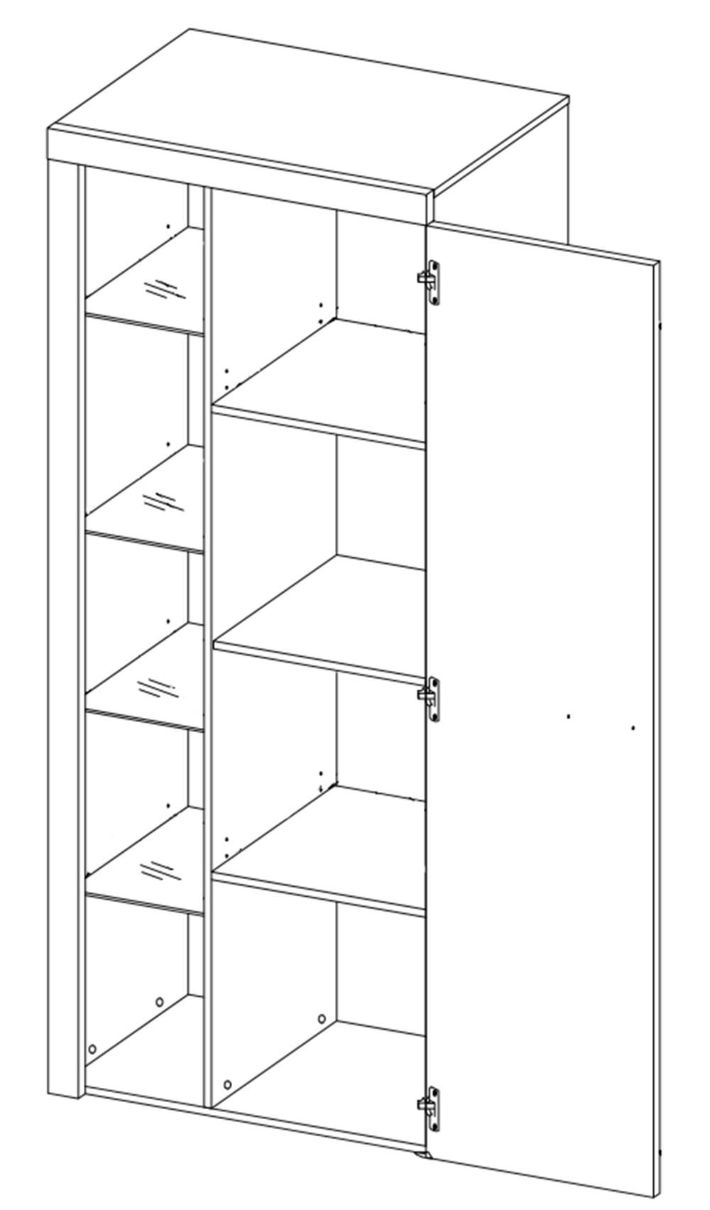 Thumbnail - Meblini Wohnwand, Sonoma Eiche, Holzwerkstoff, 300x190x40 cm, Wohnzimmer, Wohnwände, Anbauwände