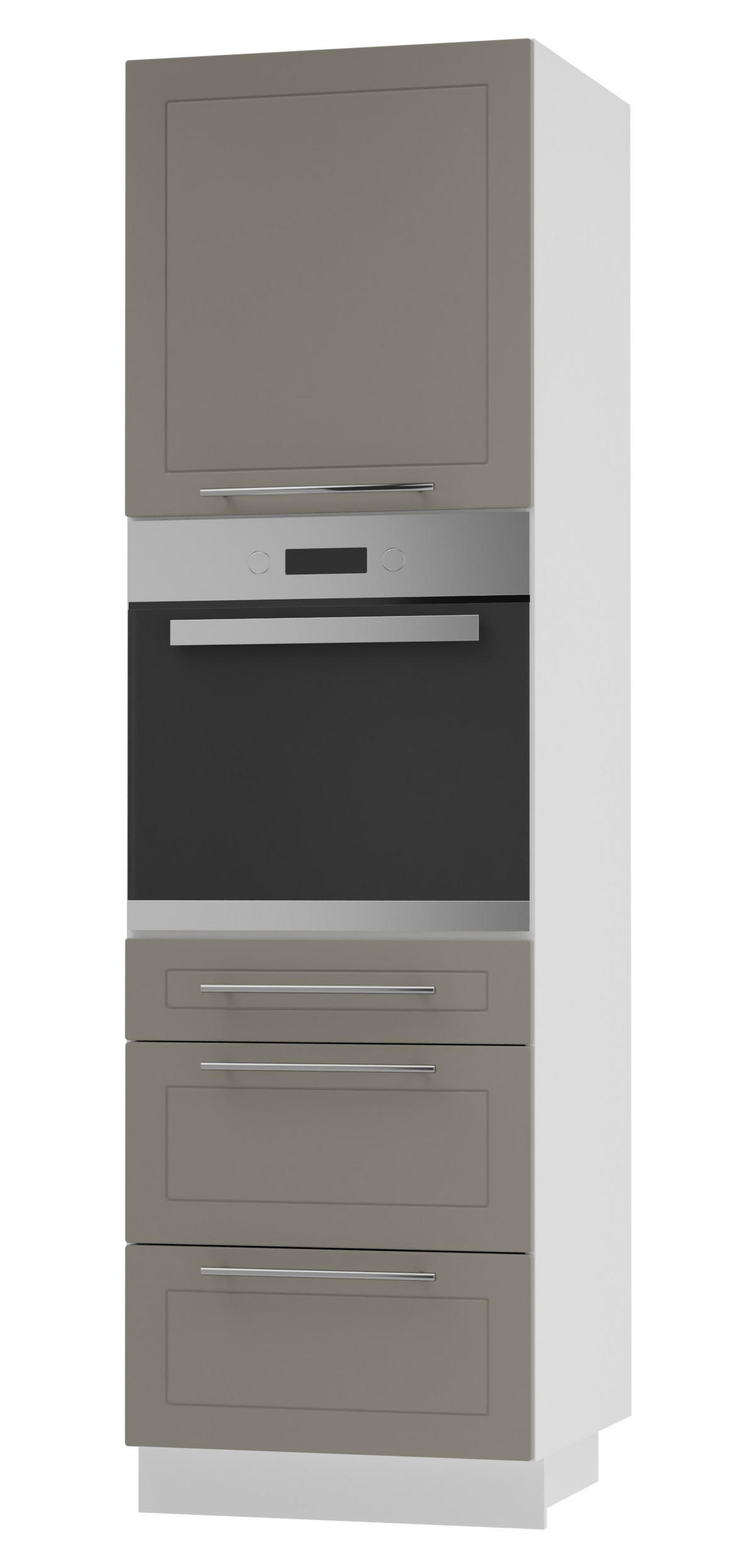 BACKOFEN-HOCHSCHRANK Kvantum D14/RU/3M Beige Matt / Weiß Matt 60 / 59 / 207cm - Beige/Weiß, Holz/Holzwerkstoff (60/207/59cm) - Feldmann-Wohnen