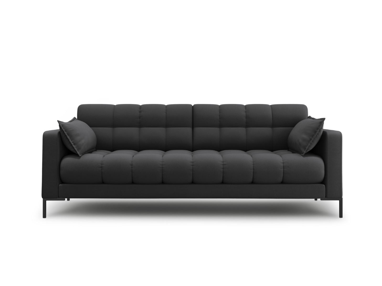 SOFA Mamaia aus strukturiertem Stoff dunkelgrau 3 Sitzplätze - Dunkelgrau, Textil (92/75/177cm) - Micadoni