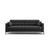 SOFA Mamaia aus strukturiertem Stoff dunkelgrau 4 Sitzplätze - Dunkelgrau, Textil (92/75/217cm) - Micadoni