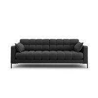 SOFA Mamaia aus strukturiertem Stoff dunkelgrau 3 Sitzplätze - Dunkelgrau, Textil (92/75/177cm) - Micadoni