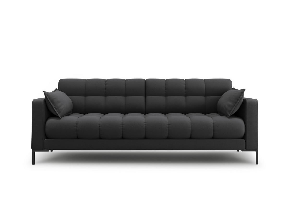 SOFA Mamaia aus strukturiertem Stoff dunkelgrau 3 Sitzplätze - Dunkelgrau, Textil (92/75/177cm) - Micadoni