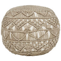 POUF Beige Aadhi - Beige, Kunststoff (50/30/50cm) - Beliani