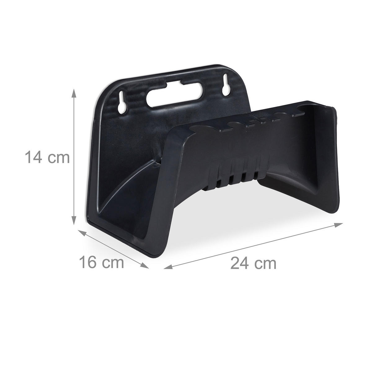 SCHLAUCHHALTER - Schwarz, Kunststoff (24/14/16cm) - Relaxdays