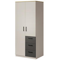 SCHRANK mit Schubladen Billz 2D3S 80 Kaschmir/Eiche Cremona - Kaschmir/Schwarz, Holzwerkstoff/Kunststoff (80/190/60cm) - mzm24