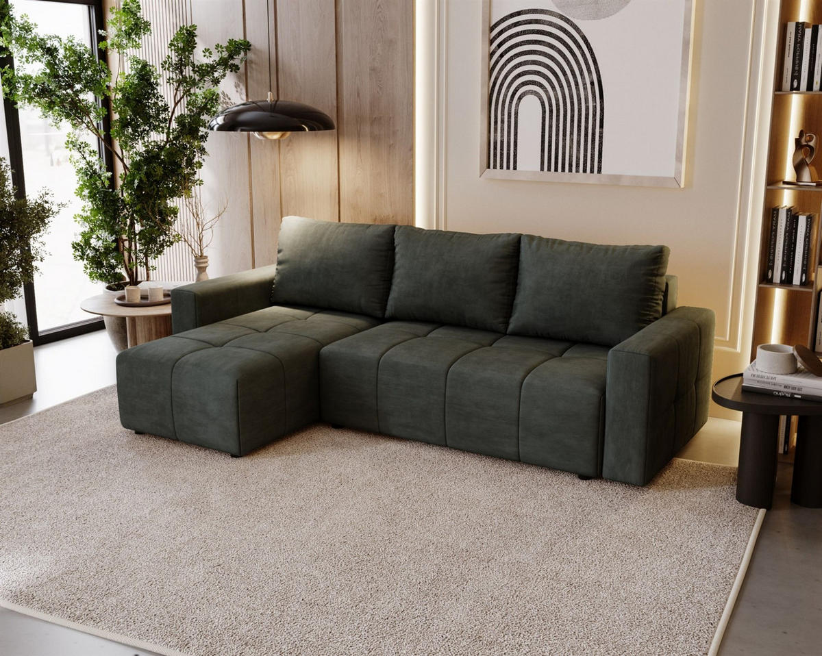 ECKSOFA Noha In Paros - Anthrazit, Holzwerkstoff/Textil (231/142cm) - Fun Möbel