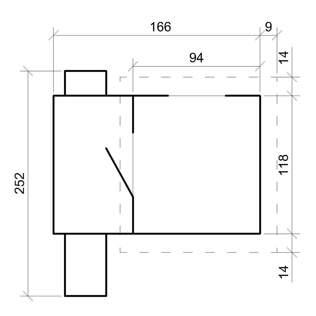 STELZENHAUS mit rutsche aus Holz - B175xL146xH212 cm/1,1m2 - M550A - Beige, Holz (146/212/112cm) - Timbela