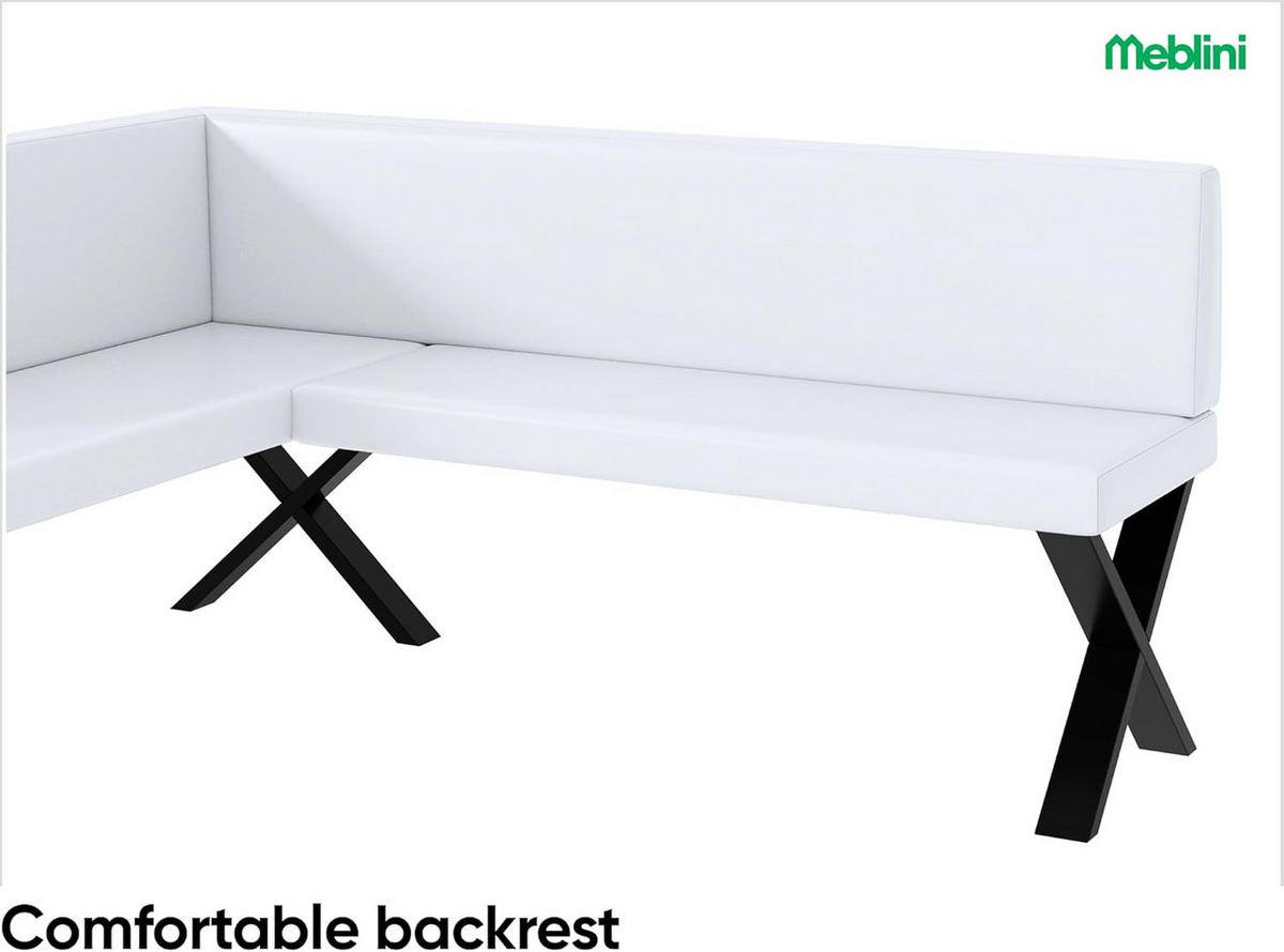 ECKBANK TONI_X - Weiß, Leder (128/168cm) - Meblini