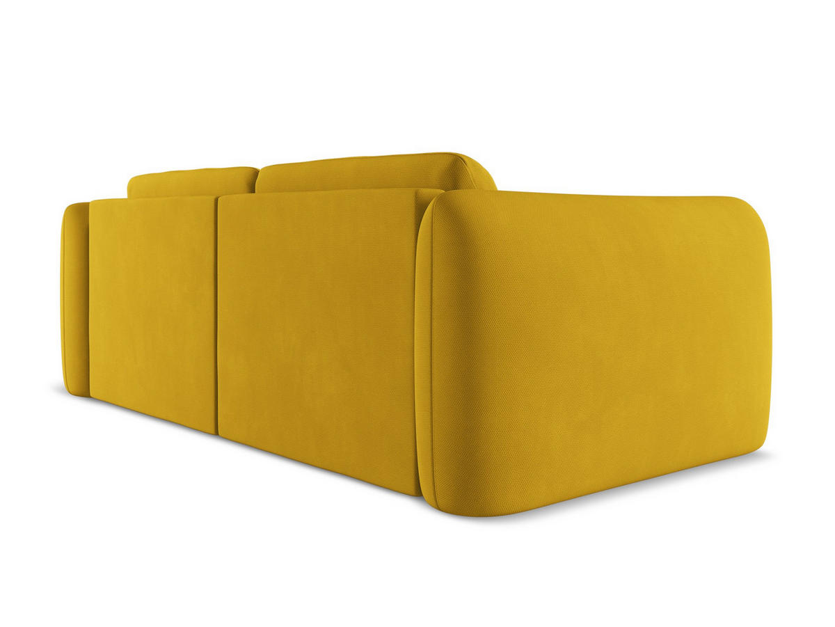 3-SITZER SOFA Chenille Stoff Gelb - Currygelb/Gelb, Kunststoff/Textil (210/74/105cm) - Makamii