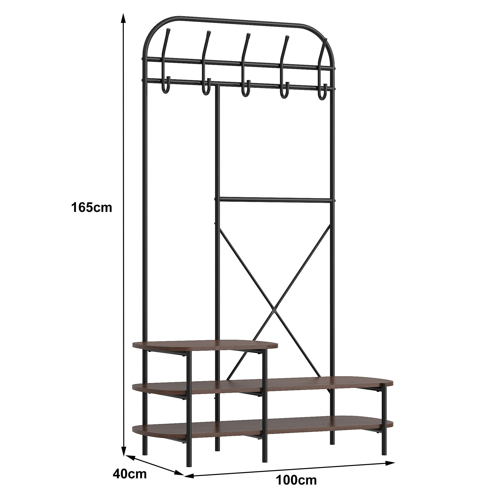 GARDEROBE Metall Braun - Braun, Metall (100/165/40cm) - Nordlys