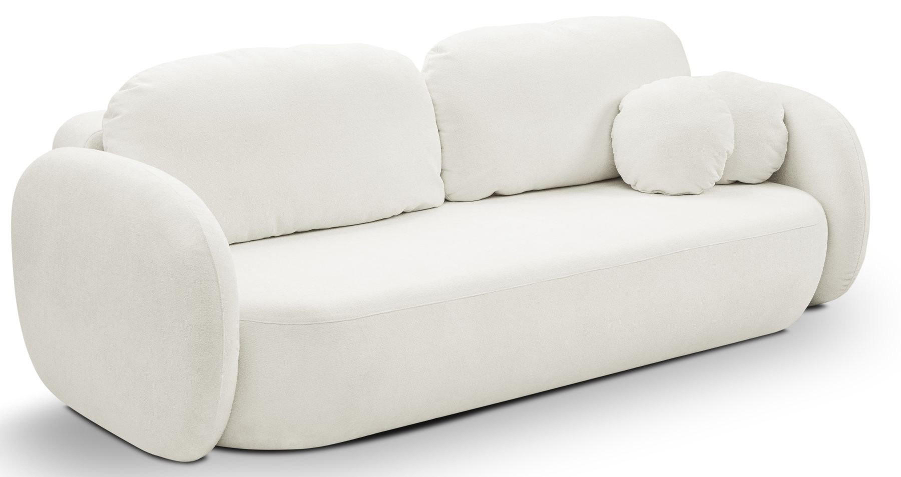 SCHLAFSOFA LIO, Sofa mit Schlaffunktion und Bettkasten, Farbe: Weiß, Velourstoff - Weiß, Textil (238/86/101cm) - Sepro Meble