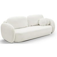 SCHLAFSOFA LIO, Sofa mit Schlaffunktion und Bettkasten, Farbe: Weiß, Velourstoff - Weiß, Textil (238/86/101cm) - Sepro Meble