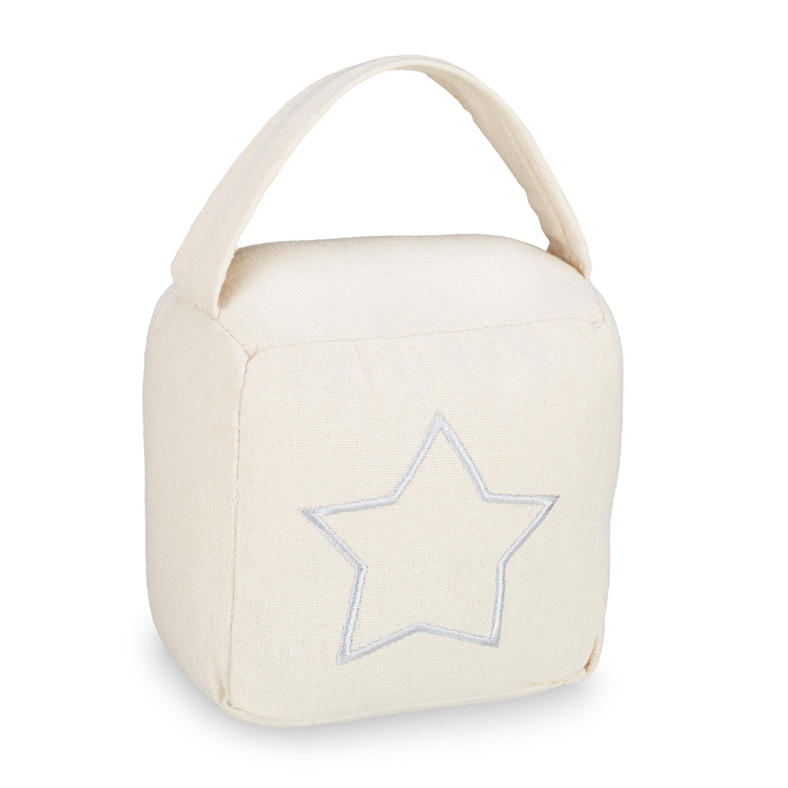 ZARÁŽKA Béžová vrece s hviezdou polyester piesková výplň - krémová, textil/prírodné materiály (14/10cm) - Relaxdays
