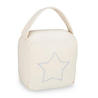 TÜRSTOPPER Beige Sack Sternmotiv Polyester Sandfüllung - Creme, Naturmaterialien/Textil (14/10cm) - Relaxdays