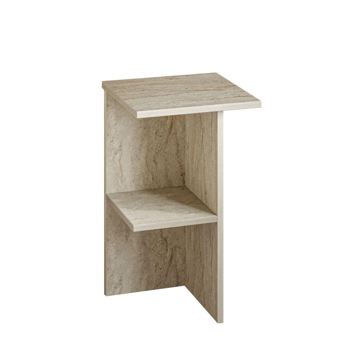 NACHTTISCH quadratisch mit ablage 36/36/60 cm - Beige, Holzwerkstoff (36/60/37cm) - Calicosy