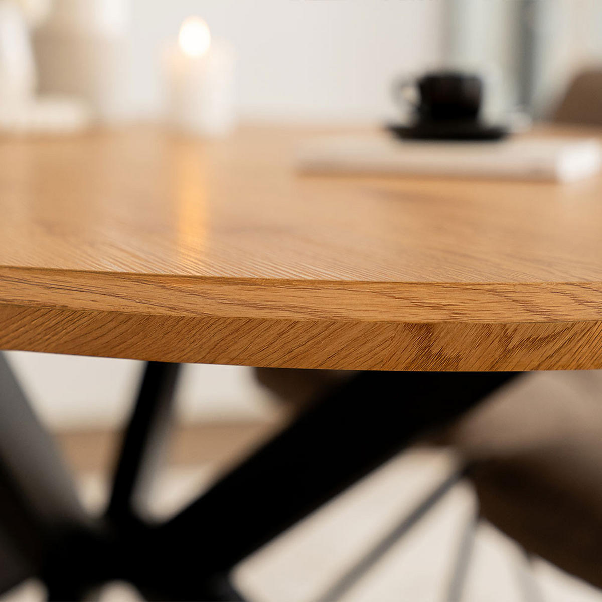 ESSTISCH OVAL AVENTIS - Light Oak, 200 x 120 cm - Hellbraun, Holz (200/120/4cm) - Home Deluxe