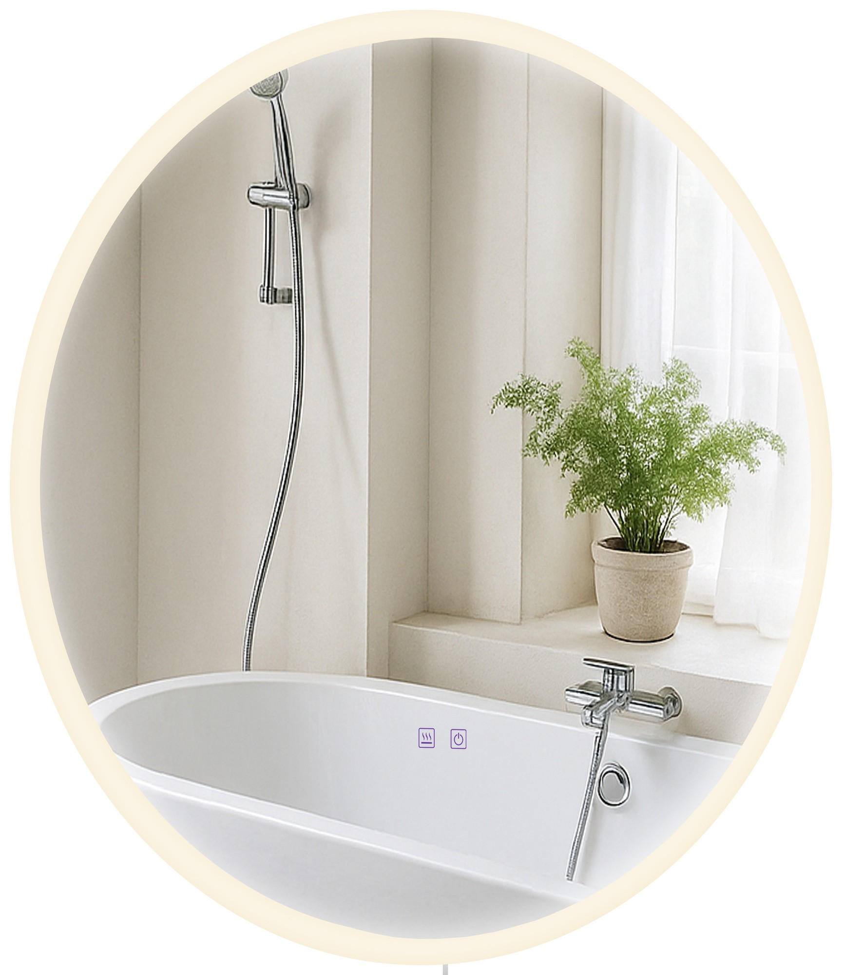 BADSPIEGEL Linz 70 ohne Bluetooth 70x3,5x70cm Glas Klarglas Badezimmerspiegel - Klar, Glas (70/70/3.5cm) - DELUKE