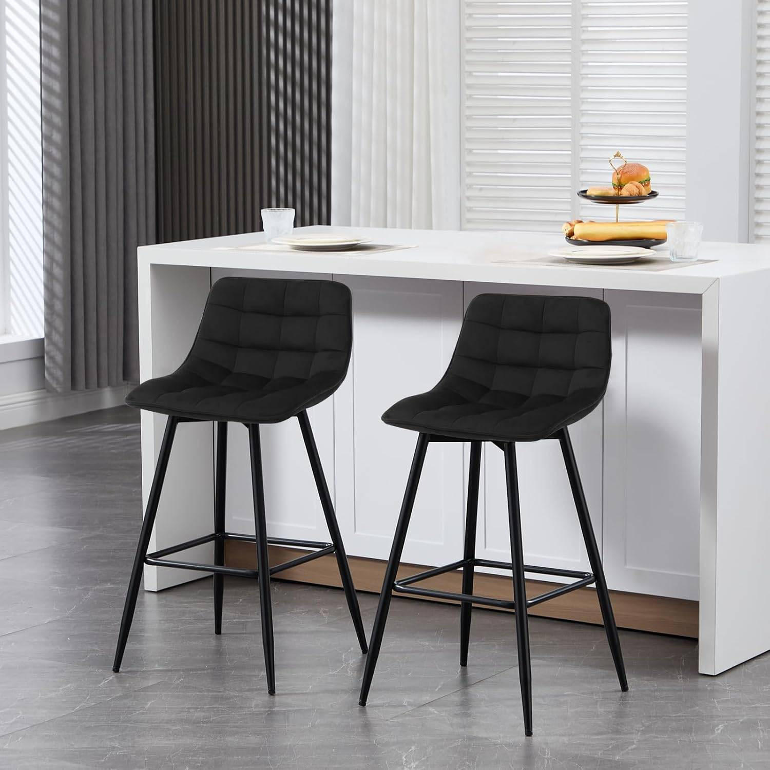 Thumbnail - Woltu Barhocker, Schwarz, Textil, konisch, 43x88x35.5 cm, Esszimmer, Barmöbel, Barhocker