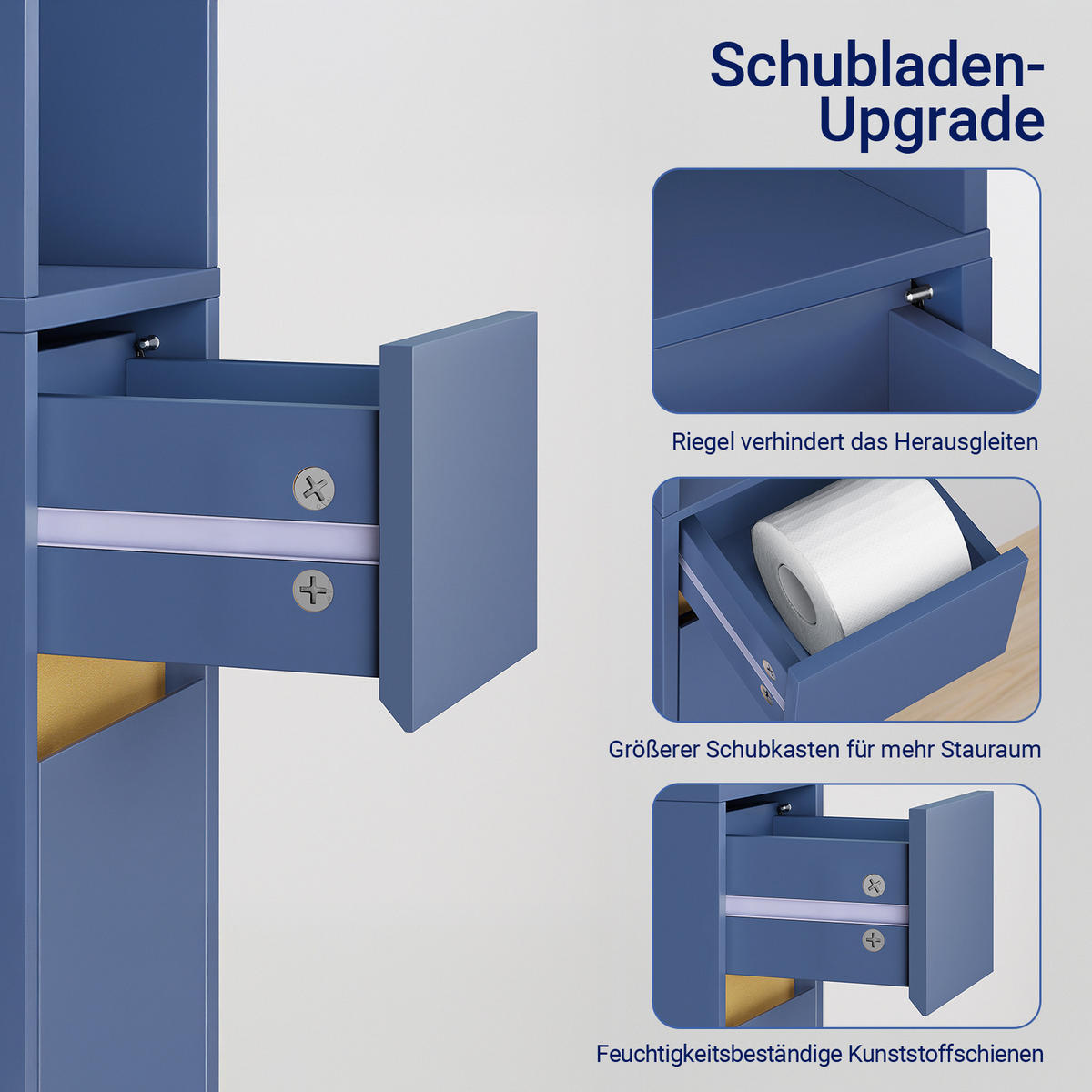 HOCHSCHRANK schmal Blau - Blau, Holzwerkstoff (20/180/20cm) - SoBuy