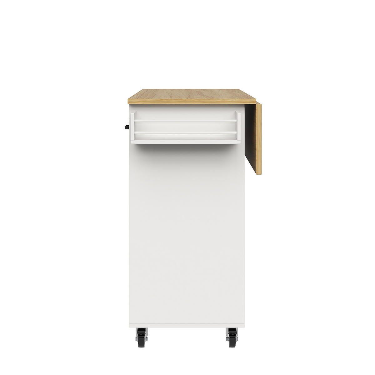 KÜCHENWAGEN 104x39.5x91.5cm Weiß mit 3 Schubladen & Weinrutsche - Weiß, Holzwerkstoff (104/91.5/39.5cm) - Modfu