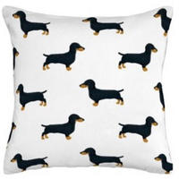 KISSENHÜLLE KLEINE DACKEL - Weiß, Textil (50/50cm) - Yve! decoration