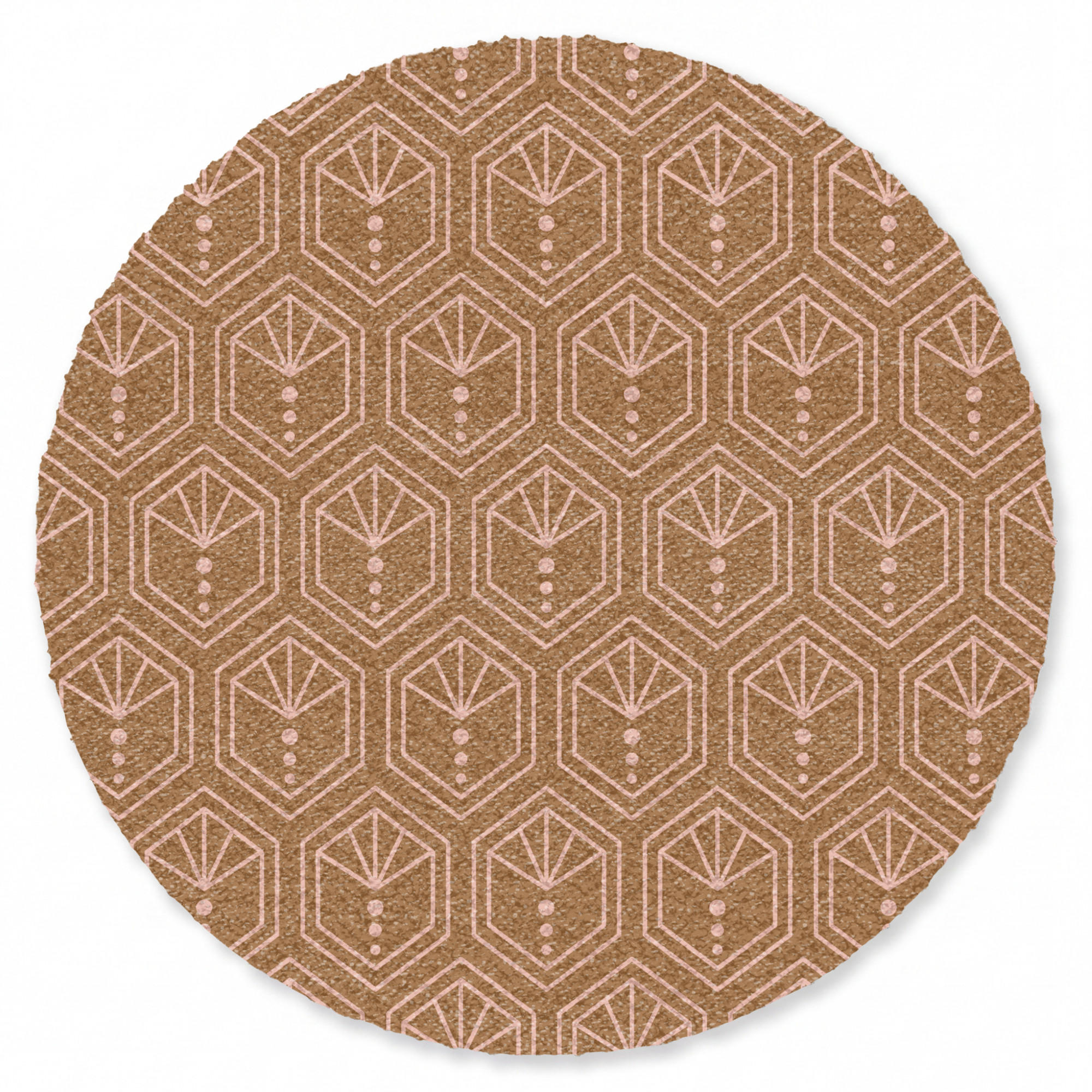 FUSSMATTE Braun - Rosa - Geometrisch - Gemustert Türmatte 120x120 cm - Braun, Kunststoff (120/120cm) - MuchoWow