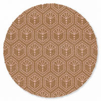 ROHOŽKA Hnědá - Růžová - Geometrická - Vzorovaná 90x90 cm - hnědá, textil/umělá hmota (90/0.4cm) - MuchoWow