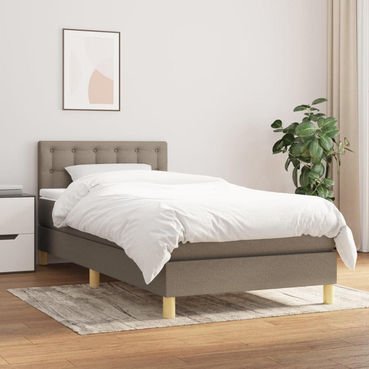 BOXSPRINGBETT 80/200 Cm Taupe Gewebe - Taupe, Textil (80/203cm) - vidaXL