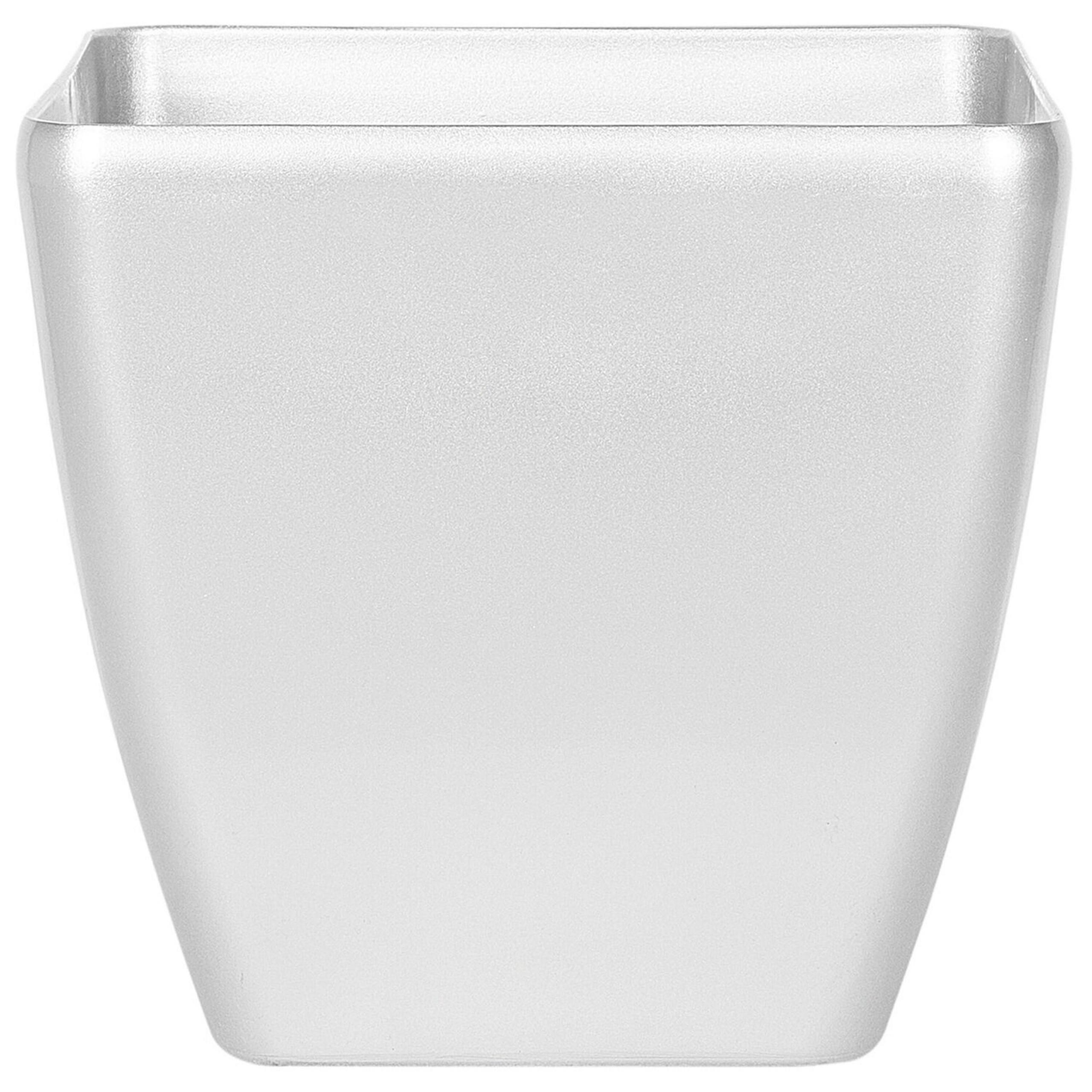 BLUMENTOPFSILBERQUADRATISCH 50/50/48cm Astras - Silberfarben, Stein (48cm) - Beliani