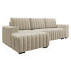 ECKSOFA Hugo, Seite: Links - Dunkelbraun/Beige, Holz/Textil (240/140cm)