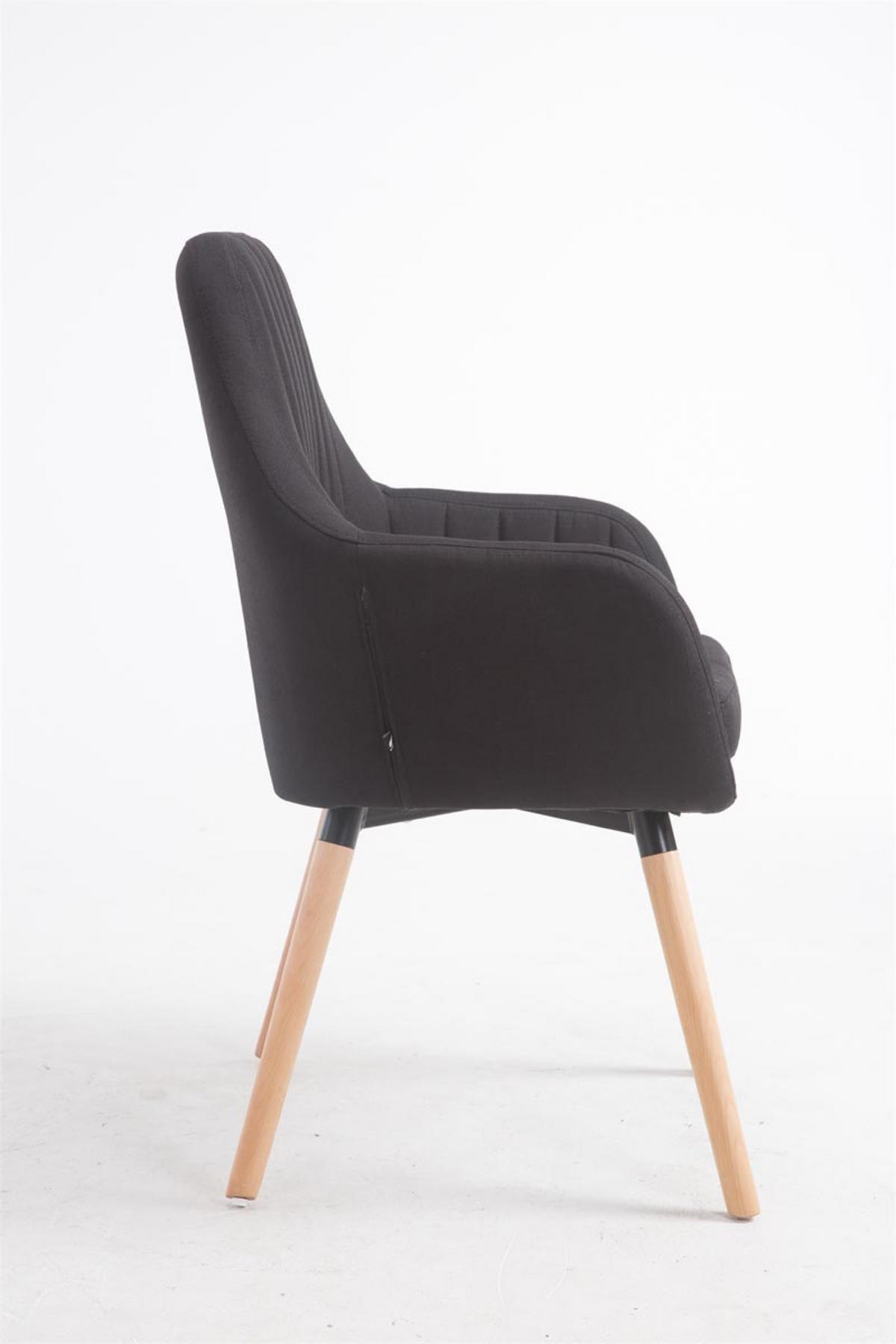 BESUCHERSTUHL Fontana Stoff Natura schwarz - Schwarz, Holz (67/93/58cm) - TPFLiving