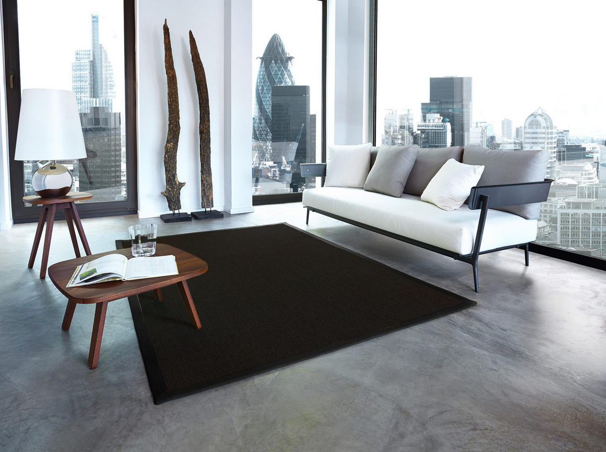 TEPPICH Sisal Manaus schwarz/schwarz 140x200cm - Schwarz, Textil (140/200cm) - Astra