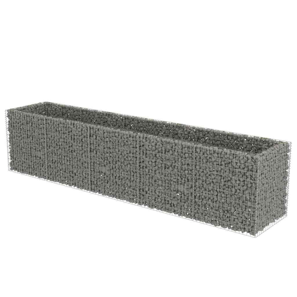 furnicato Gabionen-Hochbeet Silber 90x100x450 cm