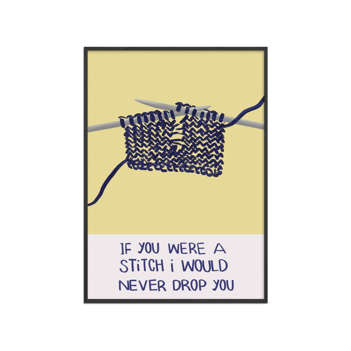 POSTER mit Rahmen Charlotte Trudgett - Dropped Stitches - Gelb/Schwarz, Holz/Papier (50/70cm) - Poster&Frame