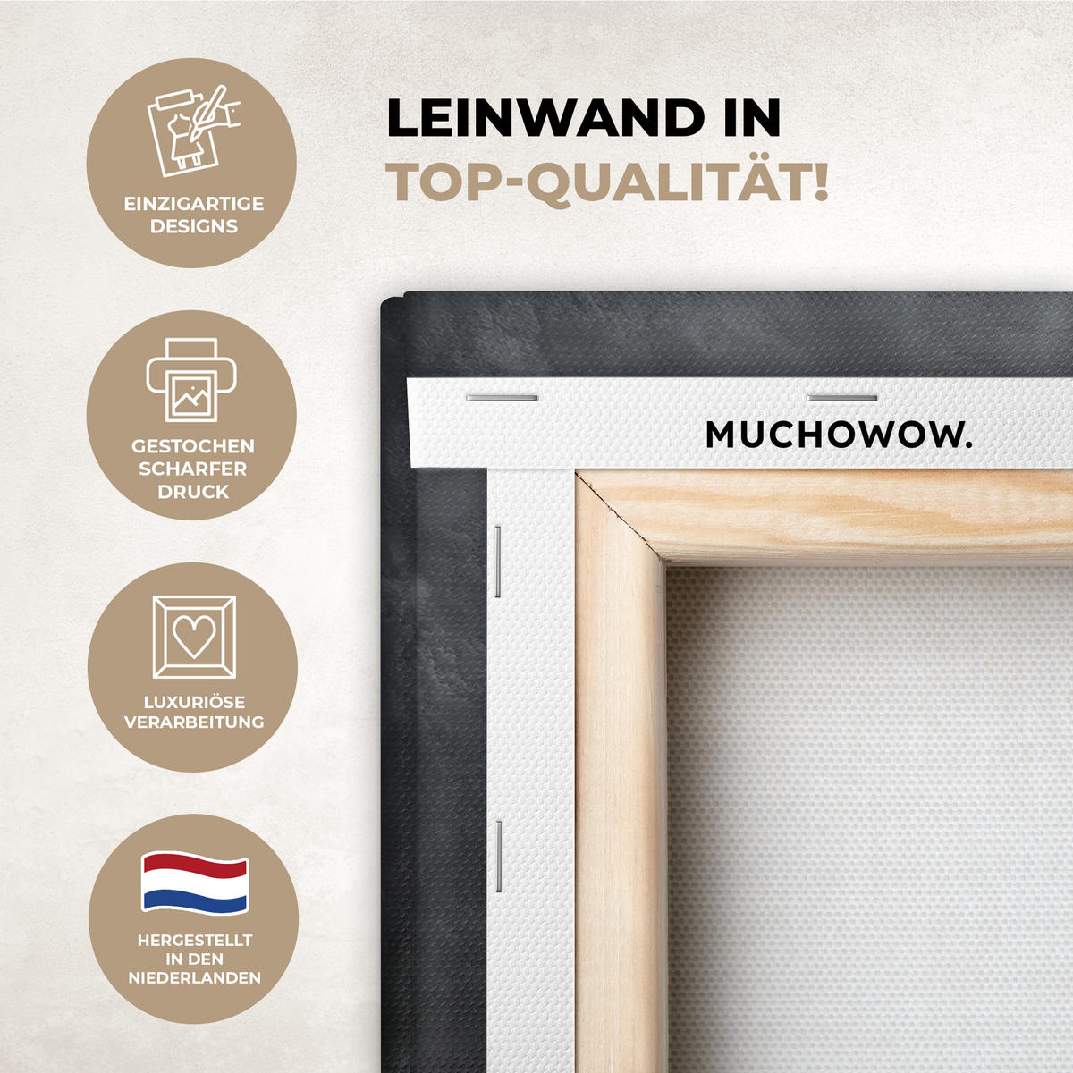 LEINWANDBILD Blätter - Gold - Baum - Fels Room Decor 30x40 cm - Schwarz, Textil (30/40cm) - MuchoWow